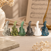 Decorative Crystal Violin Carving, Handmade Natural Stone Instrument Statue for Living Room, Studio and Musician Gift