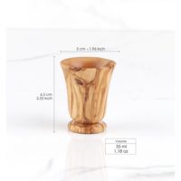 Verre à shot en bois d'olivier, capacité 35 ml |   Vaisselle tunisienne artisanale |   Gravure personnalisée