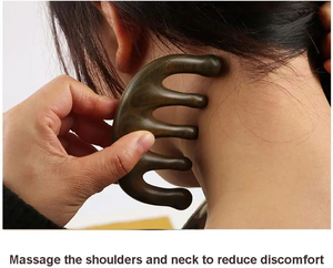 Peine de Masaje Portátil de Sándalo Verde Natural para Raspado de Meridianos, Mango de Madera Pulida, IBS, Moderno, para Hogar, Salón y Viajes - Product Image 3