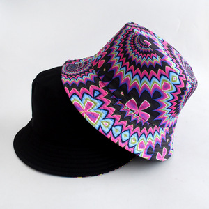 Nouveau seau de bassin de chapeau de champignon Double face créatif plusieurs conceptions motif de feuille soie de Nylon pour un usage quotidien de cyclisme décontracté - Product Image 1