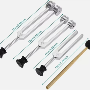 Juego de Diapasones de 128 Hz, 256 Hz y 512 Hz para Diagnóstico, Sanación de Chakras, Plata.. - Product Image 1