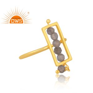 Dernier modèle de bague en argent sterling plaqué or 18 carats avec perles naturelles Labradorite Bague empilable Bijoux personnalisés pour femmes Cadeau F - Product Image 4