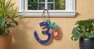 Laiton sacré om symbole salle de méditation yoga décor laiton décor laiton mur art décorations murales (multicolore) - Product Image 6