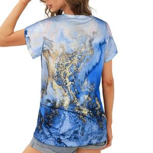 T-shirts décontractés haute performance pour femmes Tissu imprimé et respirant personnalisé Conception écologique pour dames - Product Image 3