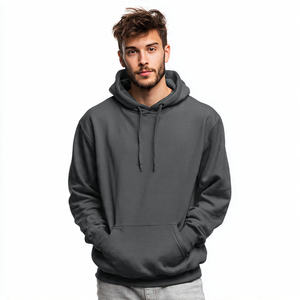 Sweat à capuche ample pour homme, hiver, épaules tombantes, sublimation, broderie, uni, teinture, écologique, respirant - Product Image 2