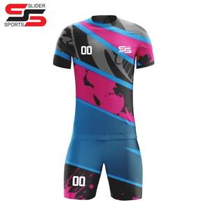 Maillot de football personnalisé kit de football maillot de football à séchage rapide ensemble d'uniformes de football maillot de football noir sublimé - Product Image 1