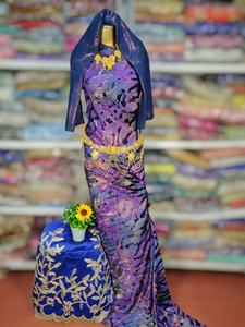 Nouvelle arrivée, dernière tendance, robe traditionnelle somalienne en velours dirac, jacquard uni, couleur rouge vif, motif floral, pour événements spéciaux - Product Image 4