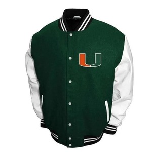 Veste universitaire en laine brodée personnalisée Veste Letterman de qualité supérieure pour hommes et femmes avec manches contrastées et boutons pression - Product Image 1