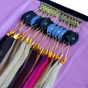 32 Kinds of Hair Color Swatches Real Human Hair Chart Swatches Testing Color Samples For Salon Hairdresser Dyeing Practice
