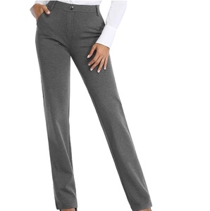 Pantalon de bureau élégant pour femmes personnalisable en gros prix raisonnable devant plat Design à la mode - Product Image 4