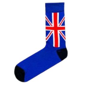 Calcetines Unisex de Alta Calidad, Transpirables, Ecológicos, Deportivos, Casuales, para Uso Diario, de Algodón, con Patrón Geométrico Tejido en la Parte Inferior 'Happy' - Product Image 1