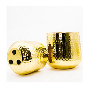 Recién llegado, diseño martillado, acabado en oro brillante, vela profunda, tarro, vela de cera, vela votiva, fabricación de velas, tamaño personalizado, decoración del hogar - Product Image 3