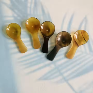 Cuillère à corne en gros Matériau écologique Cuillère à thé Logo personnalisé Emballage Vaisselle Ustensile par croissant artisanat - Product Image 4