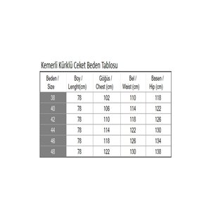 เสื้อแจ็คเก็ตขนสัตว์สีดำสำหรับผู้หญิงพร้อมเข็มขัด คอลเลกชัน 19278 - Product Image 5