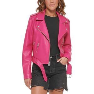 Chaqueta de cuero sólido personalizada para mujer de talla grande con manga completa transpirable y relleno de algodón para la temporada de otoño - Product Image 1