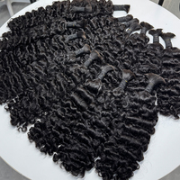 Cheveux humains bouclés en vrac, noir naturel, sans trame, boucles souples et rebondissantes pour tresses, tresses bohèmes, tresses sans nœuds