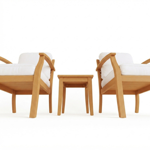 Conjunto de Muebles de Jardín Nexa Teak de 4 Piezas, Sillas Acolchadas Modernas de Teca Sólida de Primera Calidad, Resistentes a la Intemperie, para Patio y Exteriores - Product Image 3