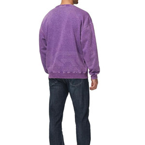 High Quality Cotton Blended Winter Collection Regular Fit Solid Acid Wash Breathable Eco-Friendly <b>Sweatshirt</b> Men Street Style - Product Image 6