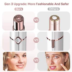 Depiladora Facial Eléctrica Recargable por USB, Indolora, Blanca, Impermeable IPX7, Doble Cuchilla, Portátil, Lavable, para Uso Corporal - Product Image 3
