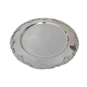 Assiette de présentation en acier inoxydable avec finition plaquée argent Assiette de présentation pour aliments Assiette de présentation pour fêtes de mariage - Product Image 6