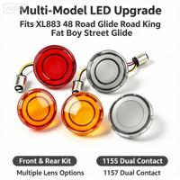 Feux de signalisation LED Sunshiny 1157 avant/arrière pour XL883 48 Road Glide Road King Fat Boy Street Glide Rouge/Amaro/Yellow Smoke