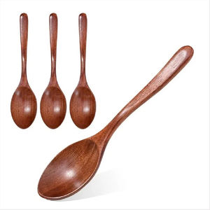 ช้อนไม้ช้อนซุปช้อนสำหรับรับประทานอาหารผสมช้อนด้ามยาวพร้อมอุปกรณ์ครัวสไตล์ญี่ปุ่นทำด้วยมือ - Product Image 3