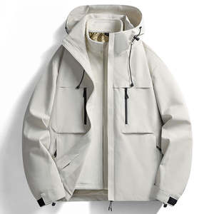 Lightweight Full Zipper Windbreaker <b>Jacket</b> for Outdoor Hiking & Trekking Stand Collar & Front Logo Position <b>Patchwork</b> Design - Product Image 2