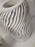 Vase haut de gamme style ferme moderne, pot de fleurs unique sculpté à la main, en bois de manguier indien vintage, pilier décoratif de luxe – Meilleures ventes
