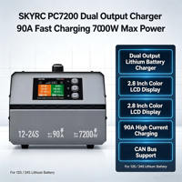 Chargeur de batterie au lithium à double sortie SKYRC PC7200, écran LCD couleur de 2,8 pouces pour batterie 12/24S, charge rapide 90A avec CAN