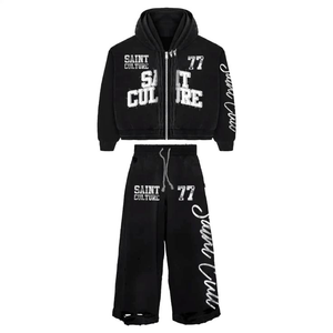 Chándal Ligero de Algodón 100% de Alta Calidad con Estampado Completo para Hombre, Pantalón Ancho, Personaliza Todo Según Tus Necesidades - Product Image 5