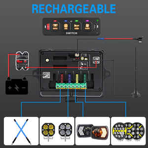 <span class=keywords><strong>Interruptor</strong></span> <span class=keywords><strong>de</strong></span> Luces LED para Auto <span class=keywords><strong>de</strong></span> 12V 24V con Control Remoto a Prueba <span class=keywords><strong>de</strong></span> Agua, Panel <span class=keywords><strong>de</strong></span> Interruptores LED <span class=keywords><strong>de</strong></span> 4 Canales para ATV, SUV y Todoterreno - Product Image 2