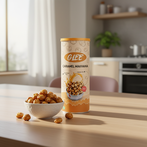 Nueces Makhana Caramelizadas Bajas en Grasa Premium, 80g, Estilo Pringle, en Lata, Tostadas, Sin Gluten, Snack Dulce - Product Image 2