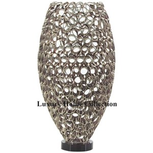 Strips Round Shape Home Decor Vase Golden Color Tabletop and Floor Decorative <b>Artificial</b> or Original <b>Flower</b> Pots <b>Large</b> Shape - Product Image 1