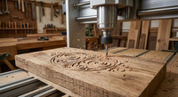Machine de gravure sur bois CNC JX-1325 3/4 axes avancée avec accessoire rotatif pour la gravure de haute précision des pieds de table et de canapé, et des cylindres
