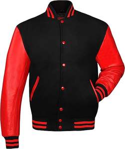 เสื้อแจ็กเก็ตหนังแท้ระบายอากาศได้ดีสำหรับผู้ชายไซส์พิเศษแจ็คเก็ตเบสบอลของวิทยาลัยชิคาโก - Product Image 3