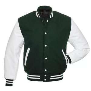 Chaquetas Varsity Letterman al por Mayor, Cuerpo de Lana, Mangas de Cuero Genuino, Invierno 2026 - Product Image 3