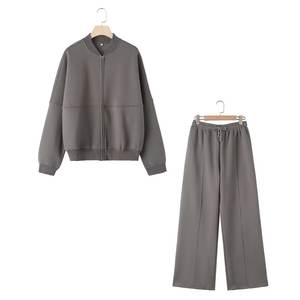 Ensemble 2 pièces pour femmes, veste zippée sans capuche, sweat-shirts avec pantalon de survêtement, ensembles de survêtement - Product Image 6