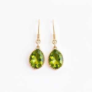 Pendientes de joyería de plata de ley 925 con piedra de Peridoto, mayorista de joyería de plata, pendiente de plata fina - Product Image 5