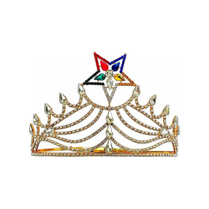 Freemason Masonic oes Grand matron Crown ในทองคำประดับพลอยเทียมรูปทรงมงกุฎ - Product Image 5
