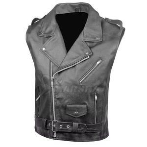 Premium Saleh Enterprises Men Genuine Leather Winter <b>Waistcoat</b> Vintage Distressed Biker Vest Casual Western Cowboy Button Bulk - Product Image 3