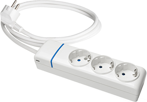 Presa multipla serie ION con 3 prese e cavo da 1,5 m. senza interruttore 16A 250V (Solera 8013P) - Product Image 1