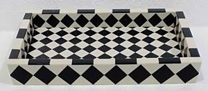 Handmade Luxurious Handcrafted Bone Inlay Customized Color <b>Tray</b>/Platter With Golden Handle Product Manufacturer From India. - Product Image 2