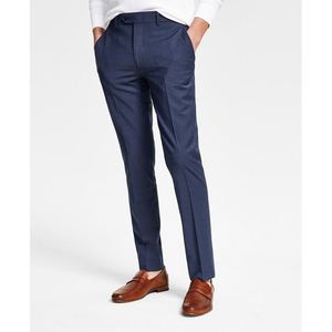 Pantaloni da Completo Blu Slim Fit da Uomo Bar III in Cotone Solido Taglia 32X34 Stile Dritto Frontale Moda - Product Image 1