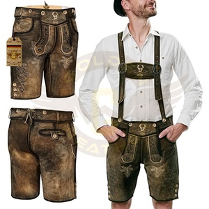 Lederhosen (Pantalones De Cuero) Auténticos Para Hombre - Marrón, Todas Las Tallas, Hechos En Alemania