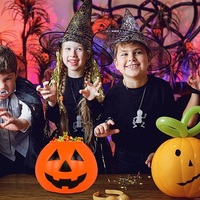 Seau à bonbons en forme de citrouille en fer, seau à citrouille portable avec poignée pour fête de la Toussaint ou Halloween, vase à fleurs en forme de citrouille
