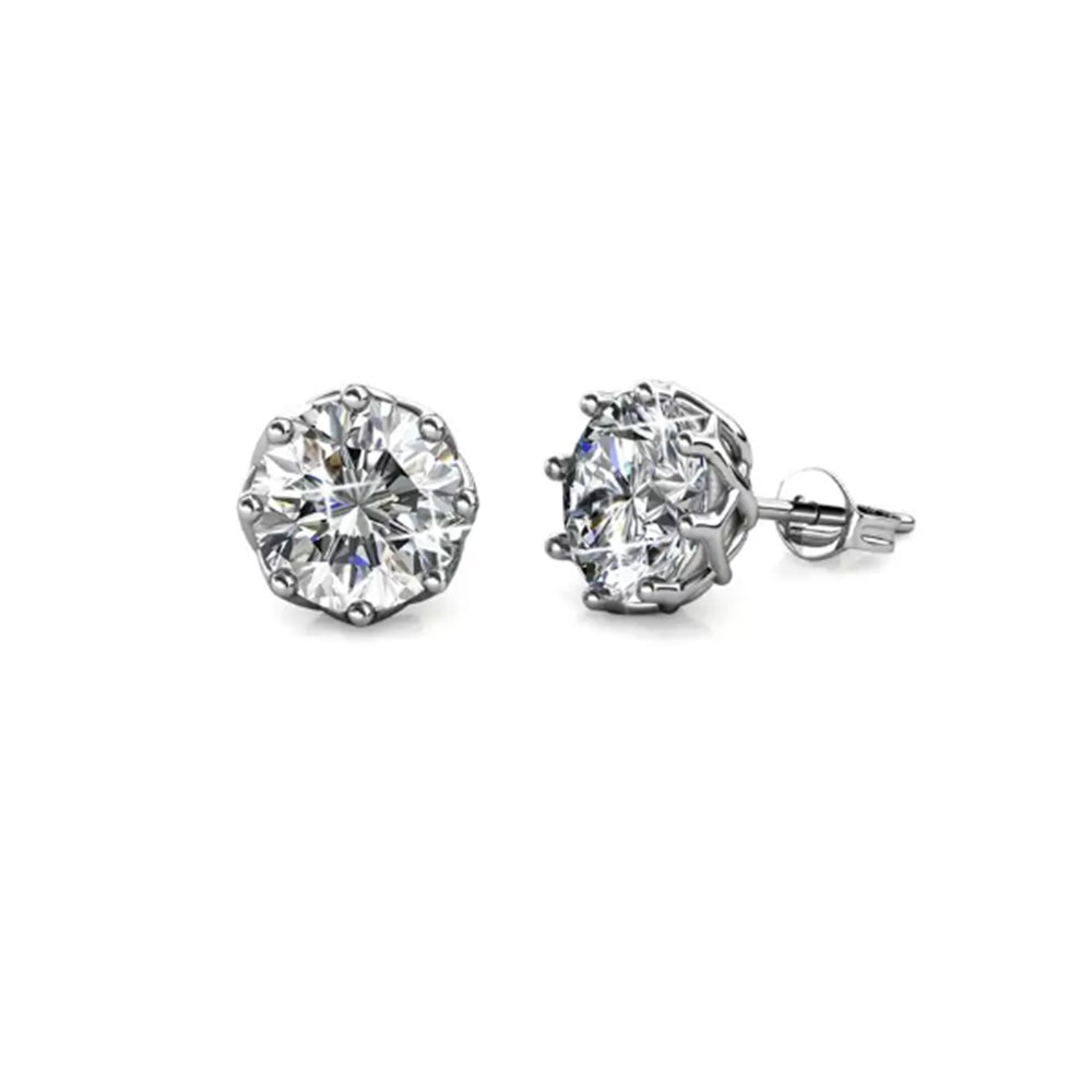 18K white gold plated earrings