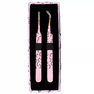 Pinzas de pestañas de acero inoxidable, para voluminosas extensiones de pestañas, herramientas de maquillaje - Product Image 5