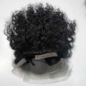 Peluca frontal de encaje suizo sin pegamento de cabello humano virgen 100% alineado con cutícula de donantes individuales de la mejor calidad - Product Image 3