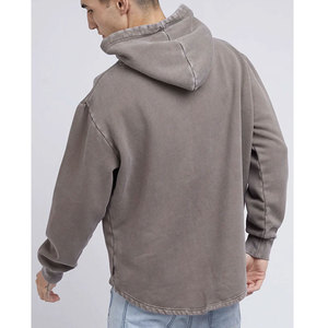 Siguiente nivel etiqueta privada personalizada nueva llegada hombres manga larga calidad superior sudaderas con capucha Raw Hem Stay moda pulóver sudaderas con capucha - Product Image 5