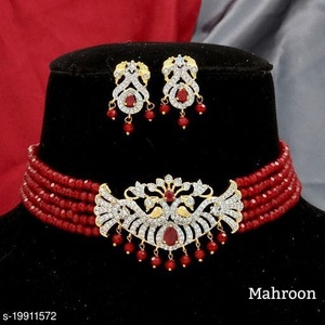 Ensemble de collier ras du cou de mariée plaqué or rose de haute qualité du fabricant indien AD CZ mariage fêtes multicolores personnalisées - Product Image 4